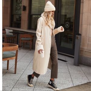 Cream Vegan Leather Jacket